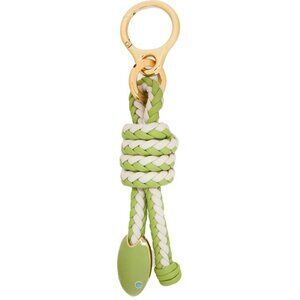 Loewe Snake Knot Charm In Classic Leather Skin Bag Charm- Green Bean/Sea Salt